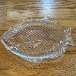 Clear Glass Fish-Shaped Dish